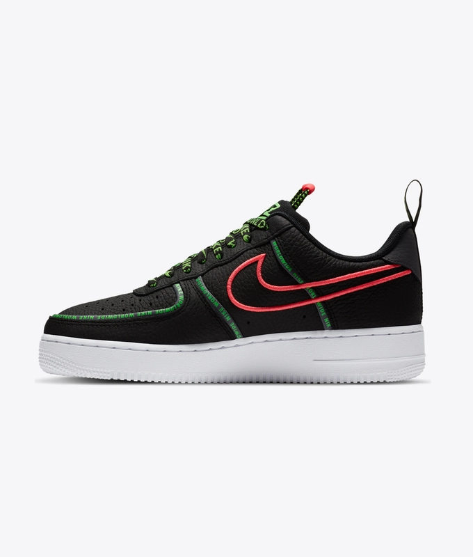 AIR FORCE 1 '07 PREMIUM 'BLACK/FLASH CRIMSON-GREEN STRIKE'