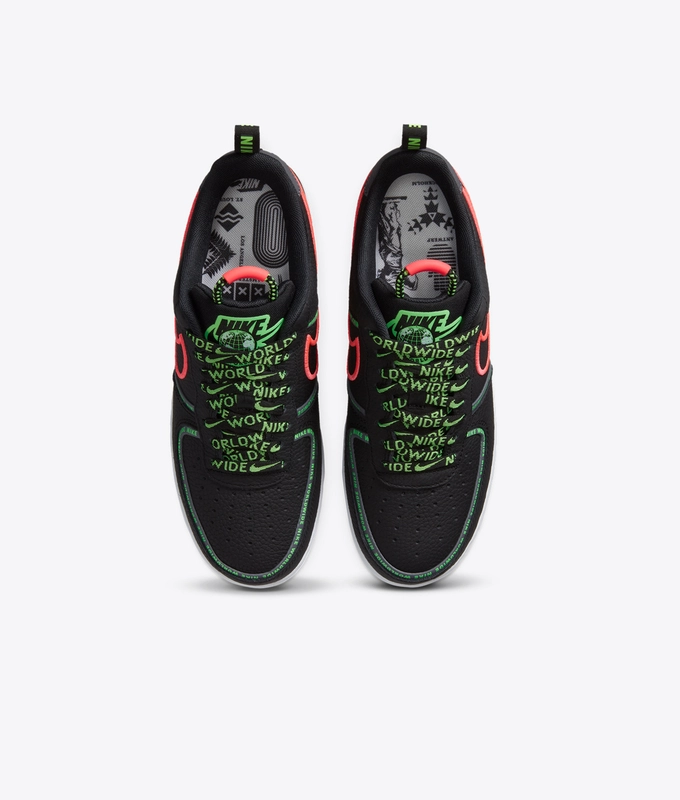 AIR FORCE 1 '07 PREMIUM 'BLACK/FLASH CRIMSON-GREEN STRIKE'