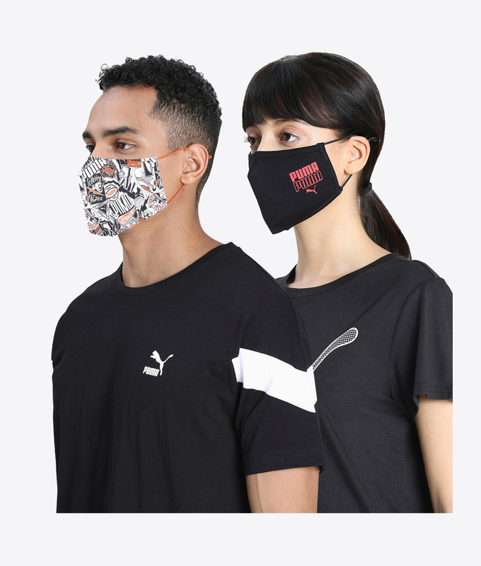 PUMA Face Mask II Set of 2 'Firecracker AOP - Puma Black'