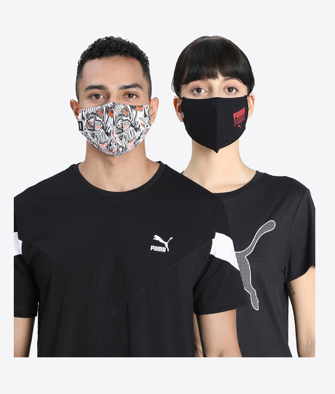 PUMA Face Mask II Set of 2 'Firecracker AOP - Puma Black'