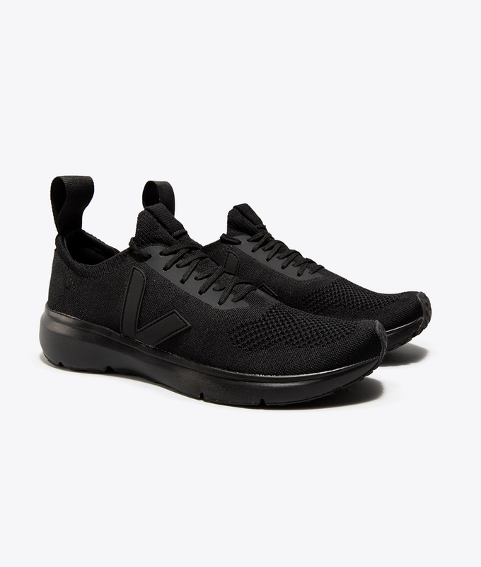 X RICK OWENS V-KNIT RUNNER 'FULL BLACK'