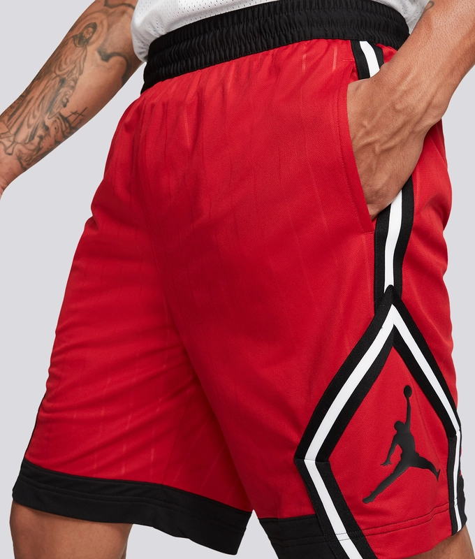 M J JM DIAMOND STRIPED SHORT 'GYMRED/BLACK'