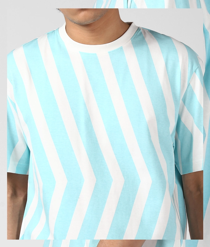 UNISEX PRINTED TEE 'WHITE/BLUE'