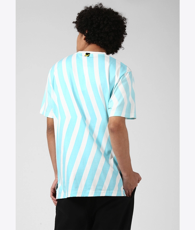 UNISEX PRINTED TEE 'WHITE/BLUE'