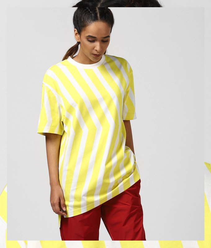 UNISEX PRINTED TEE 'WHITE/YELLOW'