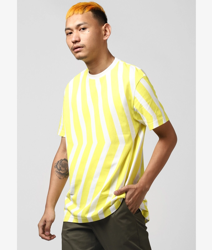 UNISEX PRINTED TEE 'WHITE/YELLOW'
