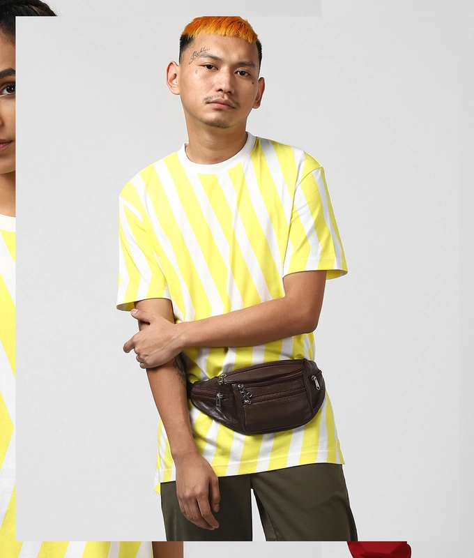 UNISEX PRINTED TEE 'WHITE/YELLOW'