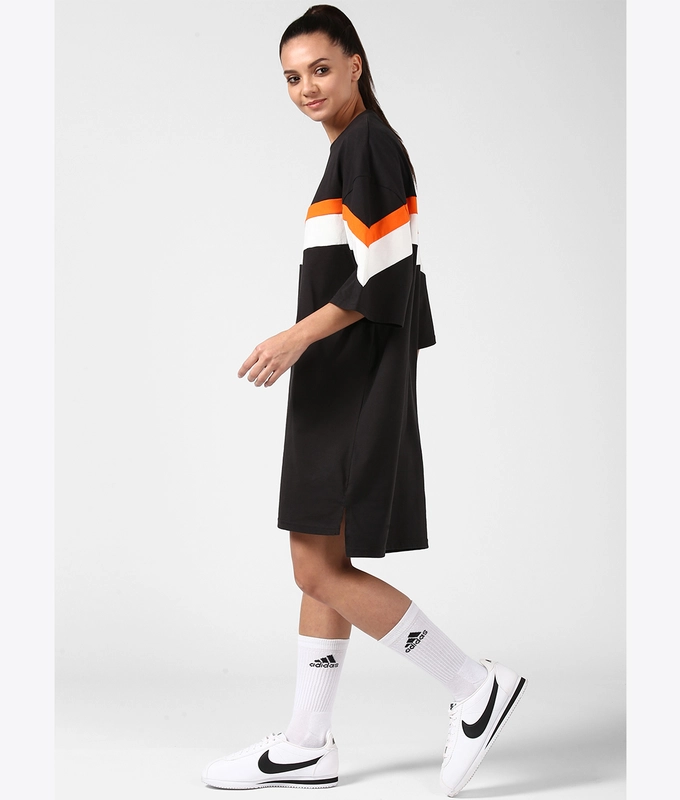 UNISEX TEE DRESS 'BLACK/ORANGE/WHITE'