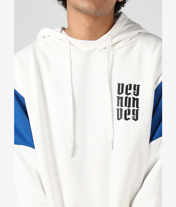 UNISEX CUT  SEW HOODIE 'WHITE/SNORKEL BLUE/YELLOW'