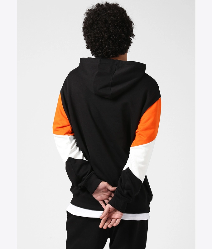 UNISEX CUT  SEW HOODIE 'BLACK/ORANGE/WHITE'