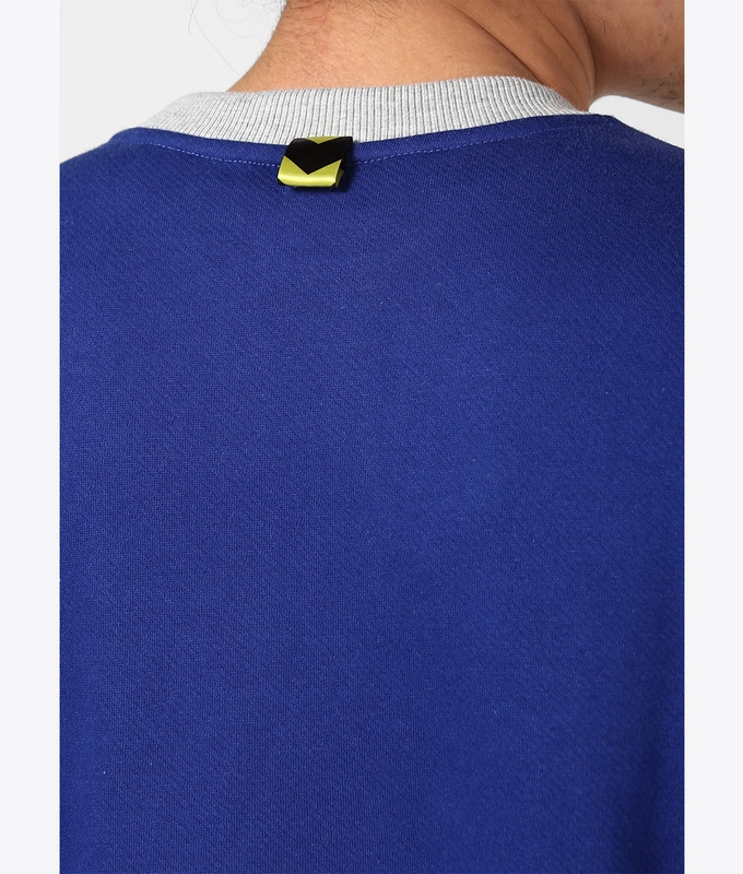 UNISEX PANEL SWEAT SHIRT 'GREY MELANGE/NAVY/RED'