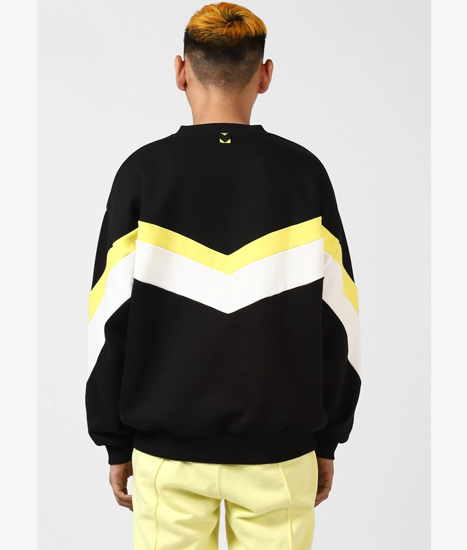 UNISEX CUT AND SEW SWEATSHIRT 'BLACK/YELLOW/WHITE'
