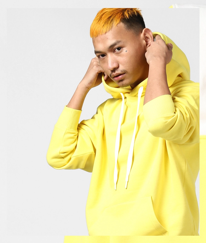 UNISEX STREET HOODIE 'YELLOW/WHITE'