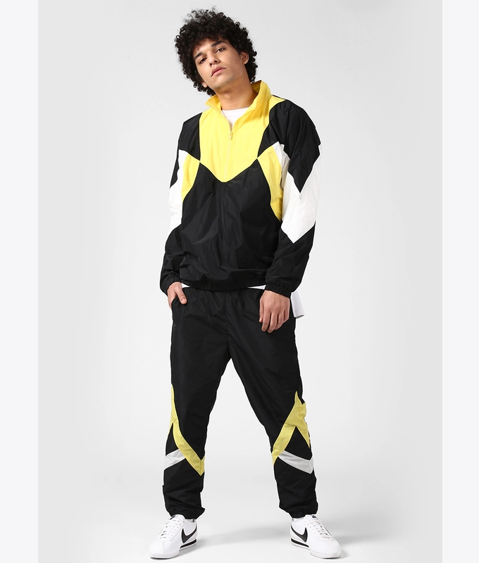 UNISEX PANELLED DTC JACKET 'BLACK/YELLOW'