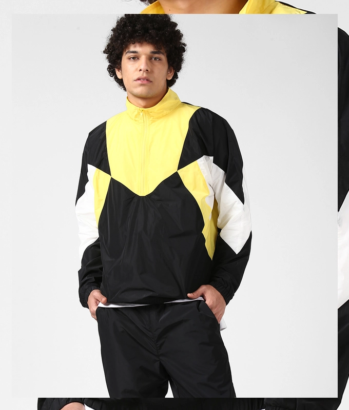 UNISEX PANELLED DTC JACKET 'BLACK/YELLOW'