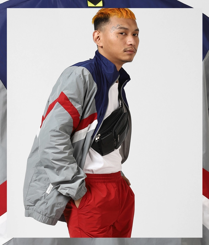UNISEX WAVES JACKET 'GREY/NAVY/RED'