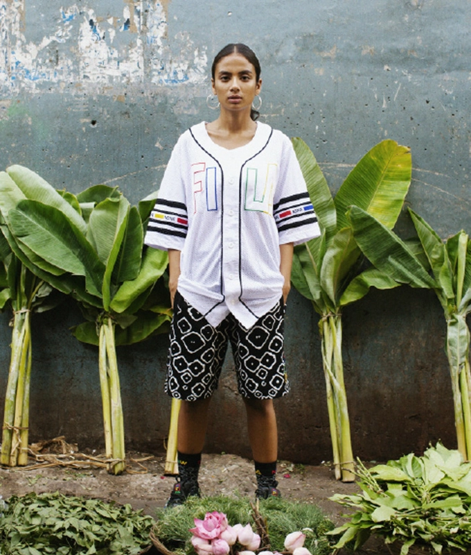 FILA X NBNW ROCH BANDHANI PRINT SHORTS 'BLACK'