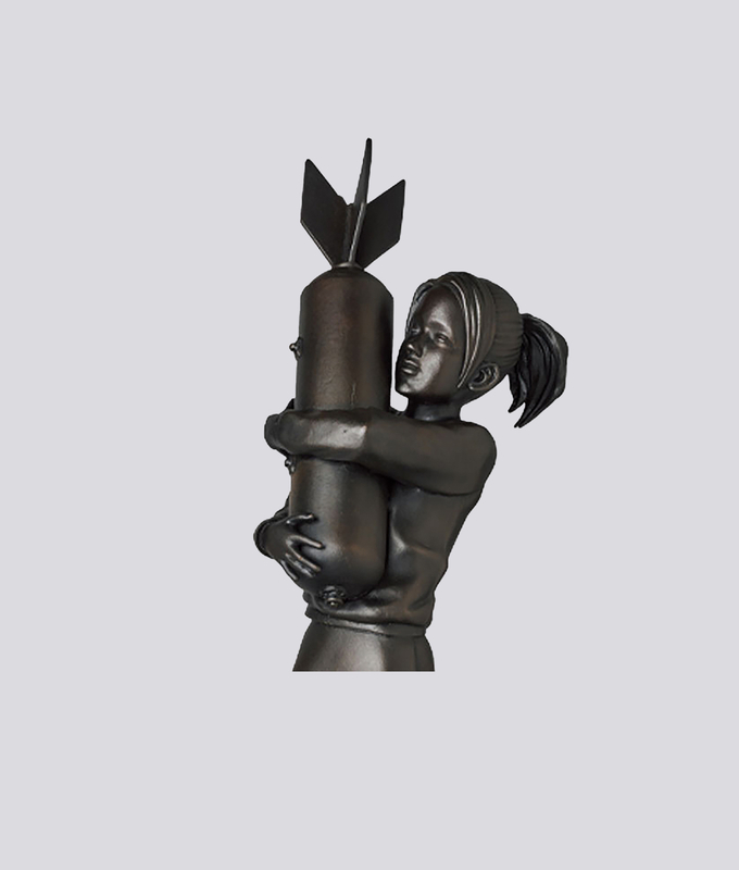 Bomb Hugger Bronze Statue