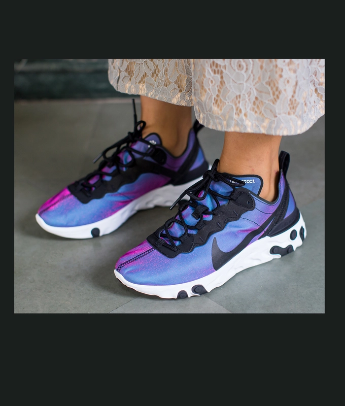 W REACT ELEMENT 55 PRM 'BLACK/BLACK-LASER FUCHSIA-WHITE'