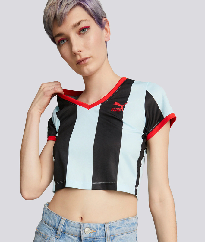 X Dua Lipa Striped Slim Tee