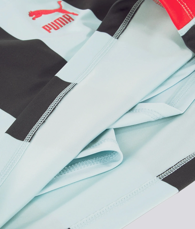 X DUA LIPA STRIPED MINI SKIRT 'BLUE GLOW- PUMA GLOW'