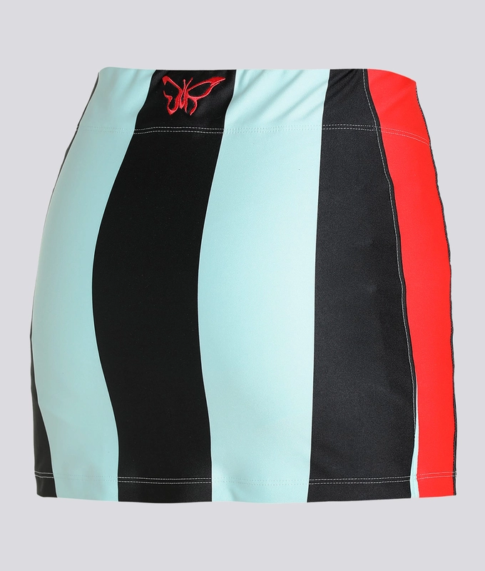 X DUA LIPA STRIPED MINI SKIRT 'BLUE GLOW- PUMA GLOW'