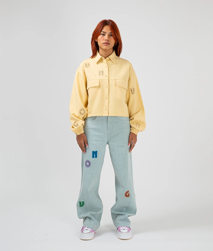 Straw Cropped Shirt