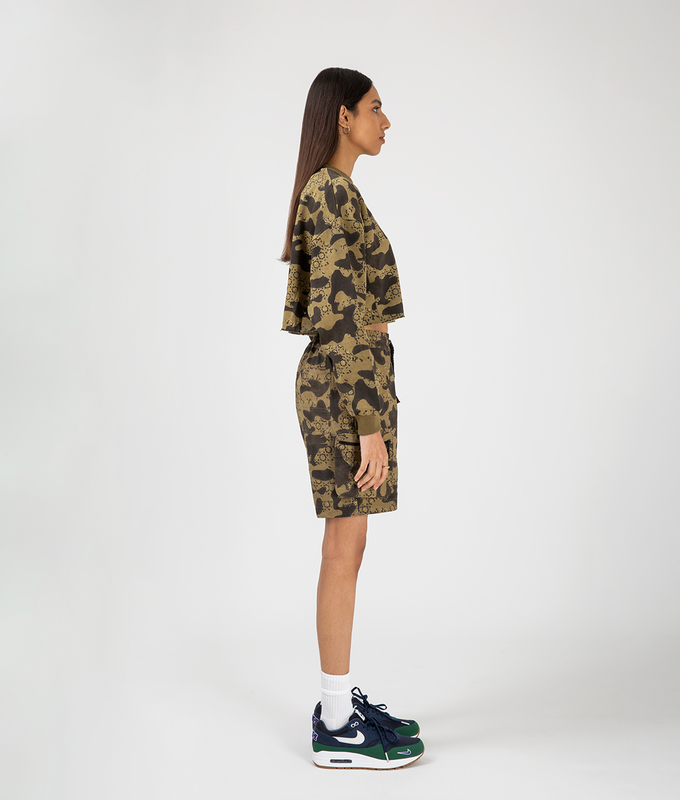 Ajrakh Camo Crop Top