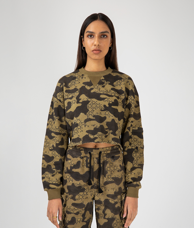 Ajrakh Camo Crop Top