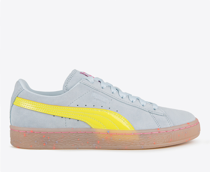 Puma webster grey & yellow slippers best sale