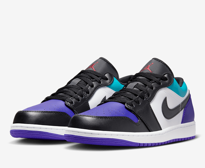 Jordan - AIR JORDAN 1 LOW 'WHITE/BLACK-BRIGHT CONCORD-AQUAMARINE