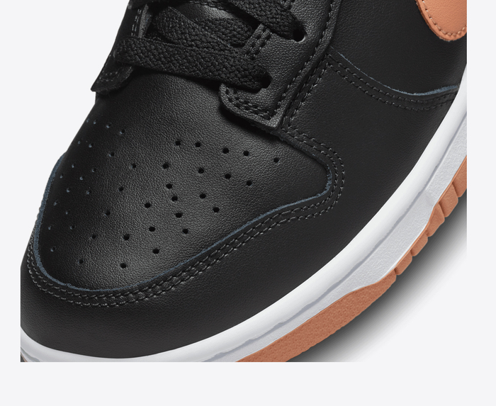 Nike dunk low black hot sale leather