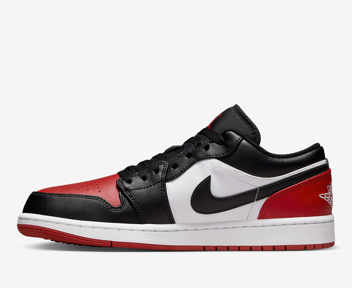 Jordan AIR JORDAN 1 LOW WHITE BLACK VARSITY RED VegNonVeg