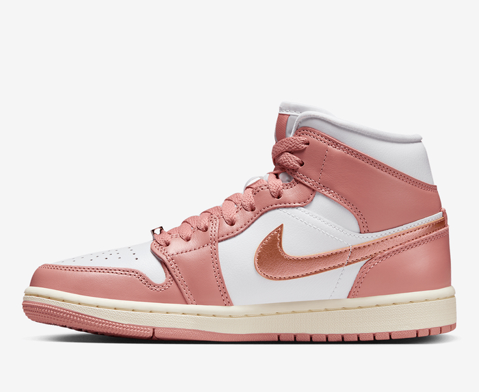 Jordan - AIR JORDAN 1 MID SE 'RED STARDUST/METALLIC COPPER-WHITE-SAIL ...