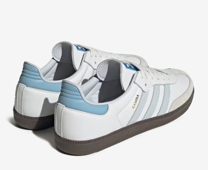 Adidas Originals - SAMBA OG 'CORE WHITE/HALO BLUE/GUM' - VegNonVeg