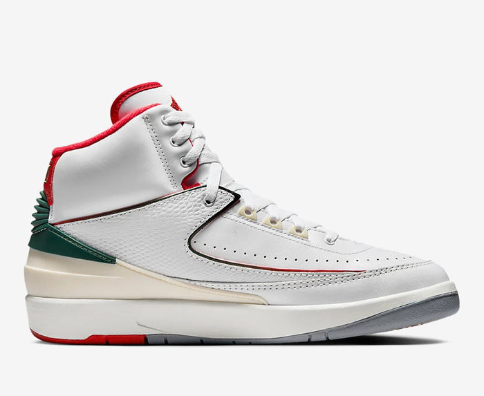 Jordan - AIR JORDAN 2 RETRO 'WHITE/FIRE RED-FIR-SAIL' - VegNonVeg