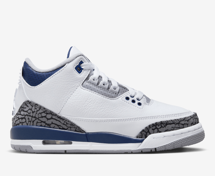 Blue and black jordan 3 sale