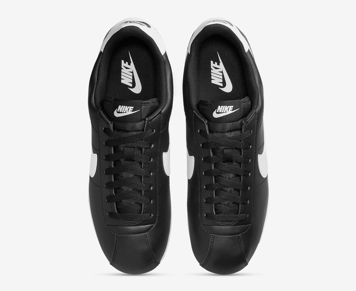 Nike cortez best sale black leather shoes