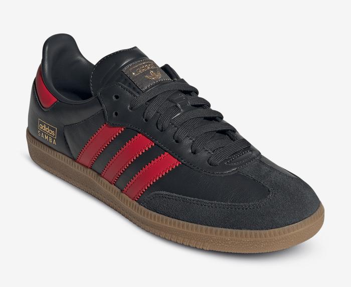 Adidas Originals - SAMBA OG 'CARBON/BETTER SCARLET/GUM' - VegNonVeg