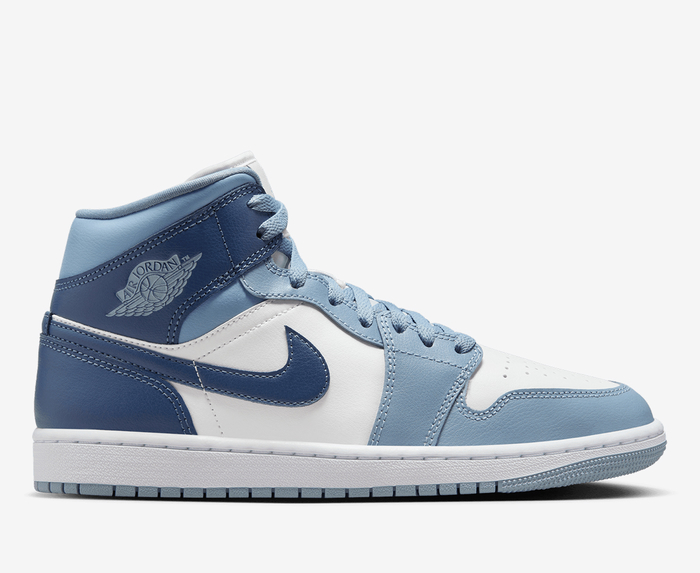 Jordan - AIR JORDAN 1 MID 'SAIL/DIFFUSED BLUE-BLUE GREY-WHITE' - VegNonVeg