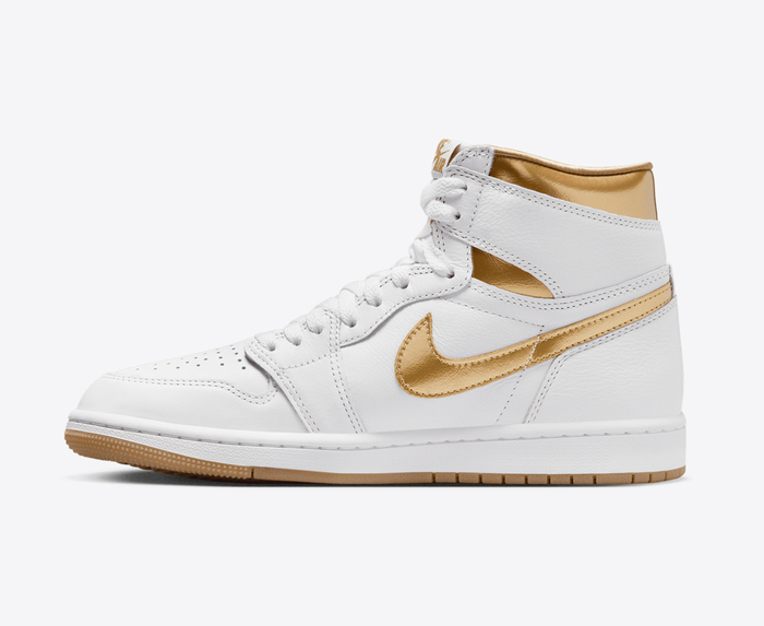 shiny white jordan 1