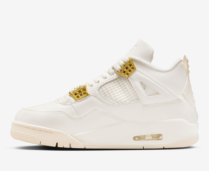 Jordan - AIR JORDAN 4 RETRO 'SAIL/METALLIC GOLD-BLACK' - VegNonVeg