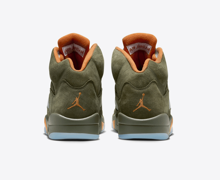 Jordan AIR JORDAN 5 RETRO ARMY OLIVE SOLAR ORANGE VegNonVeg