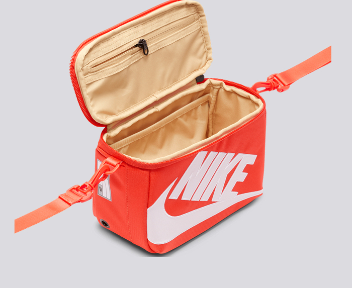 Nike NIKE MINI SHOE BOX CROSSBODY BAG ORANGE WHITE VegNonVeg