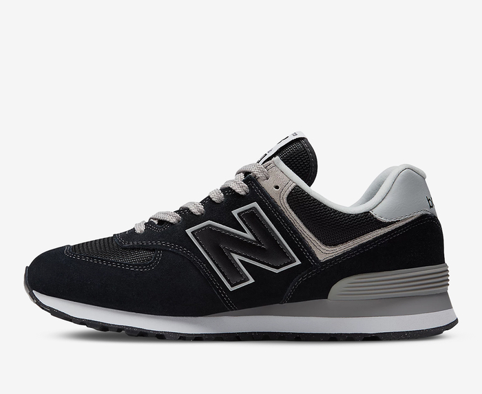 Black suede new balance 574 best sale