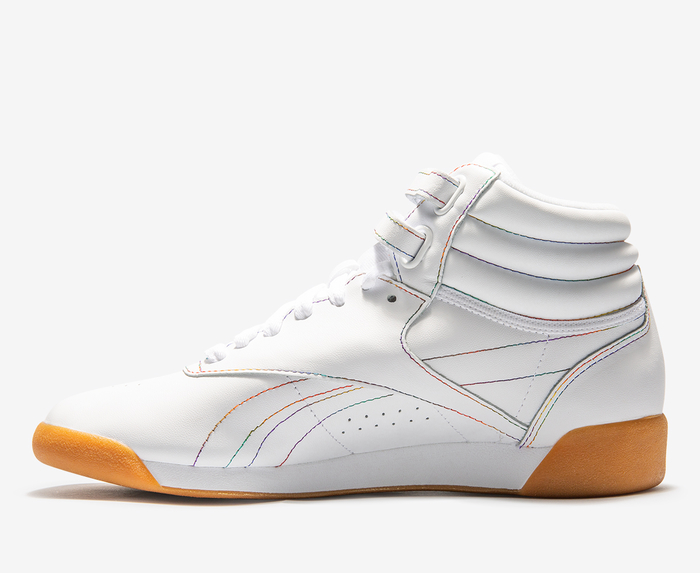 Reebok freestyle hi white on sale gum