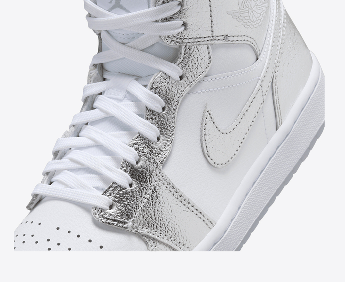 Jordan AIR JORDAN 1 MID SE WHITE METALLIC SILVER WOLF GREY VegNonVeg