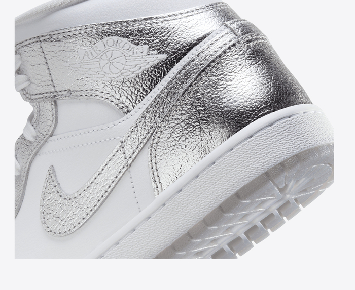 Air jordan 1 mid metallic silver best sale