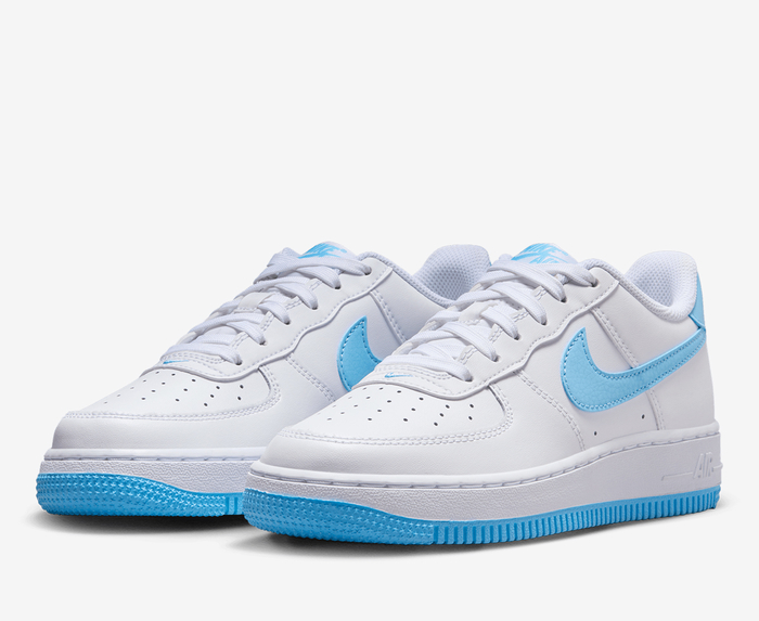 Nike - AIR FORCE 1 'WHITE/AQUARIUS BLUE' - VegNonVeg