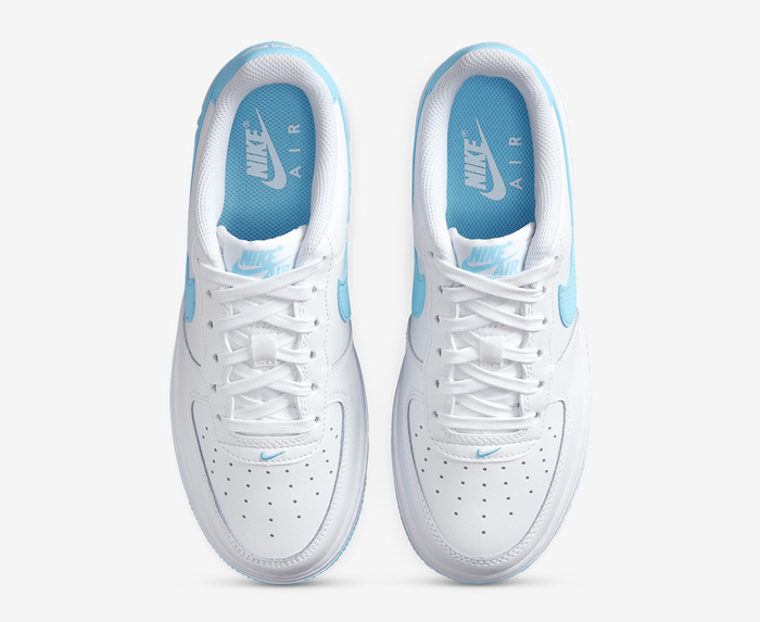 Nike - AIR FORCE 1 'WHITE/AQUARIUS BLUE' - VegNonVeg